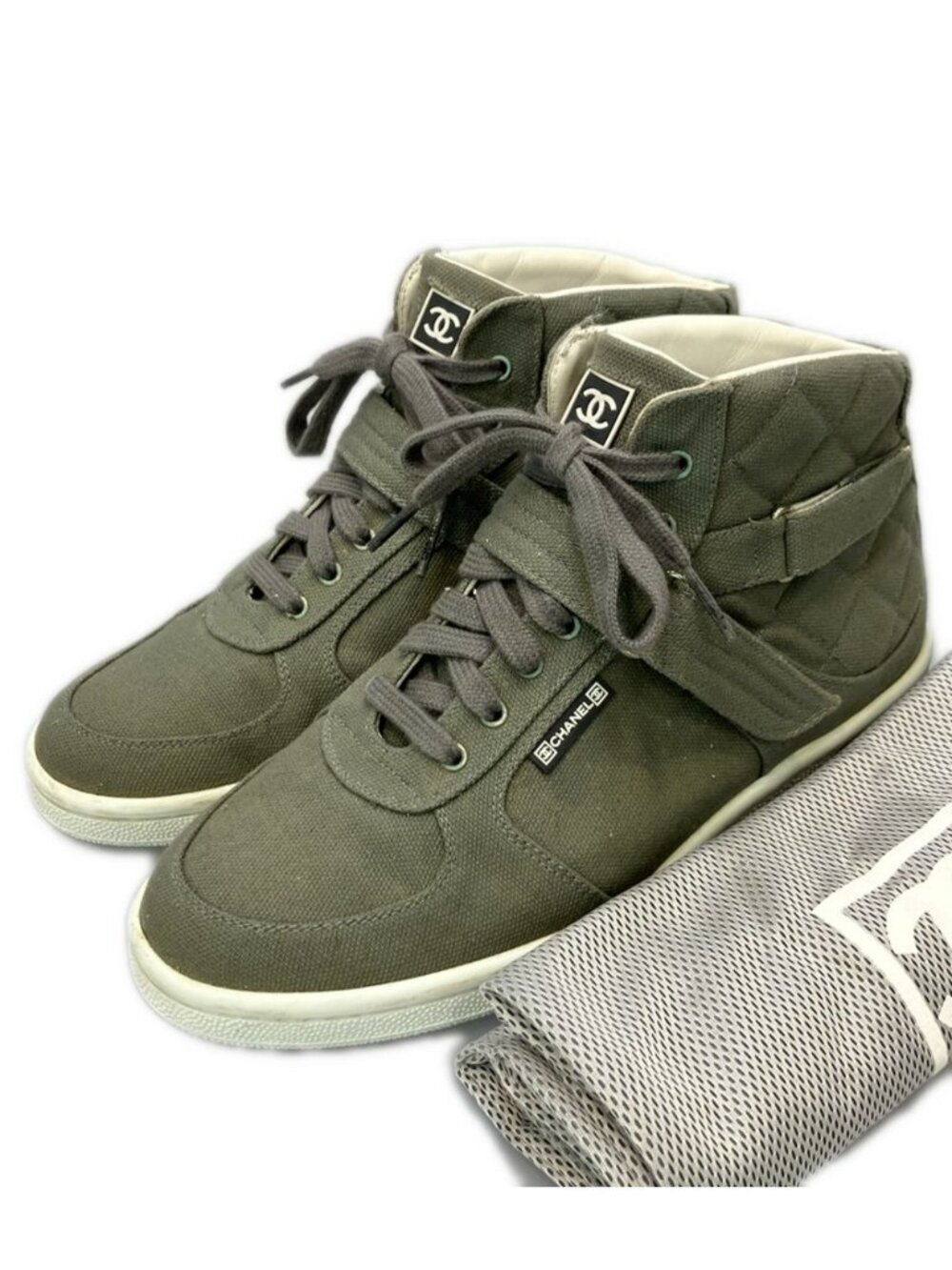 Chanel Quilted Canvas Sneakers